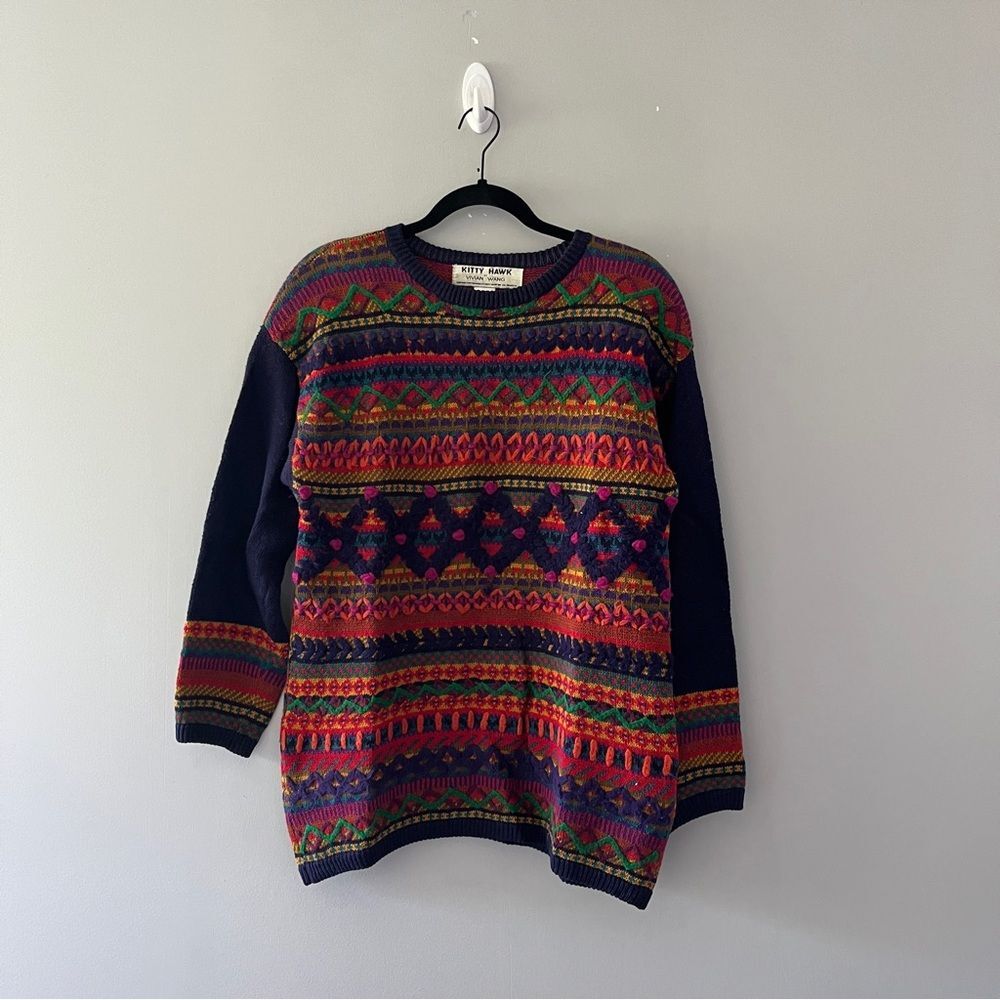 Vintage Kitty Hawk by by Vivian Wang Sweater Colorful Striped Knit